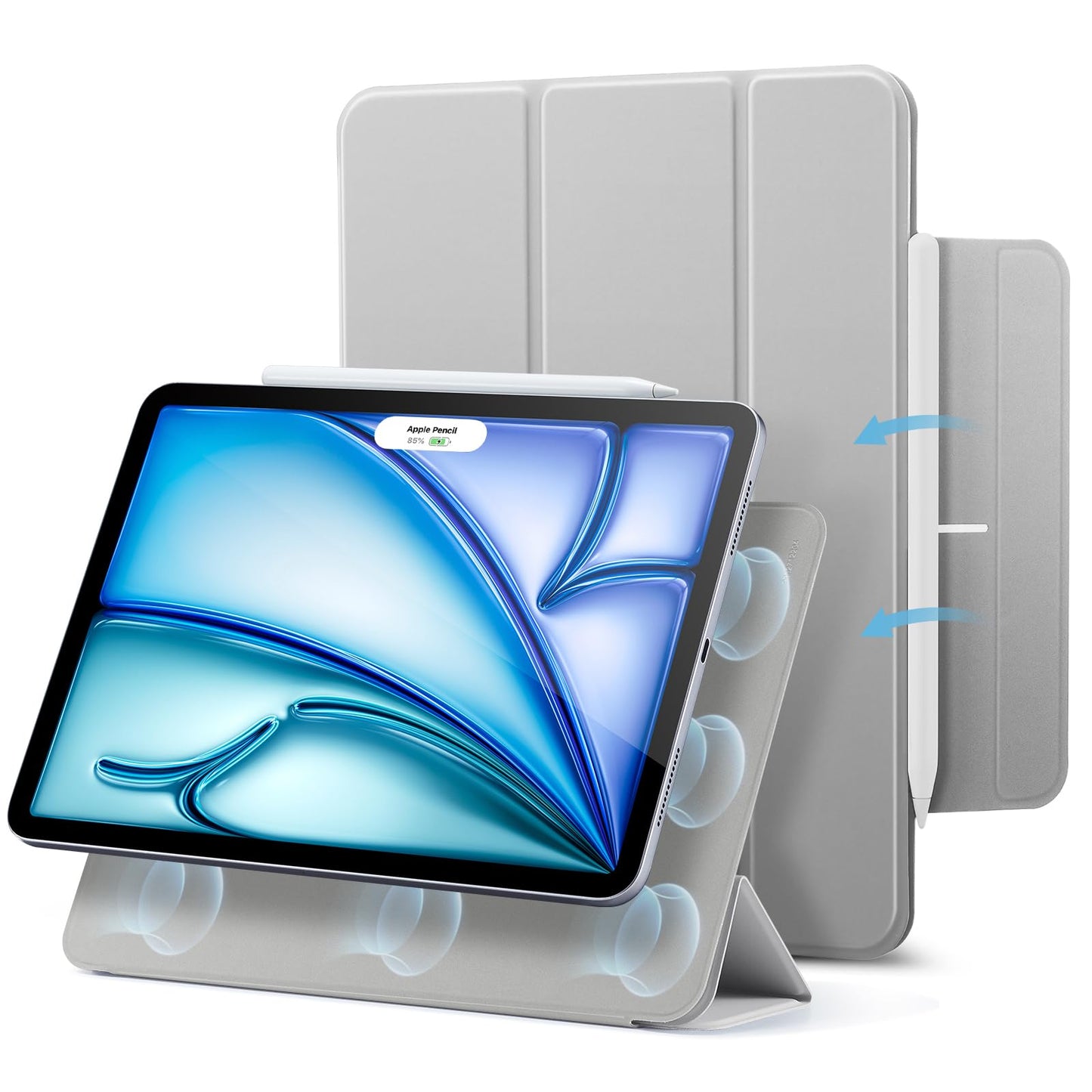 ESR for iPad Air 11 Inch Case M3/M2 (2025/2024), iPad Air 5th/4th Gen Case (2022/2020), Powerful Magnetic Attachment, Slim Trifold Stand, Supports