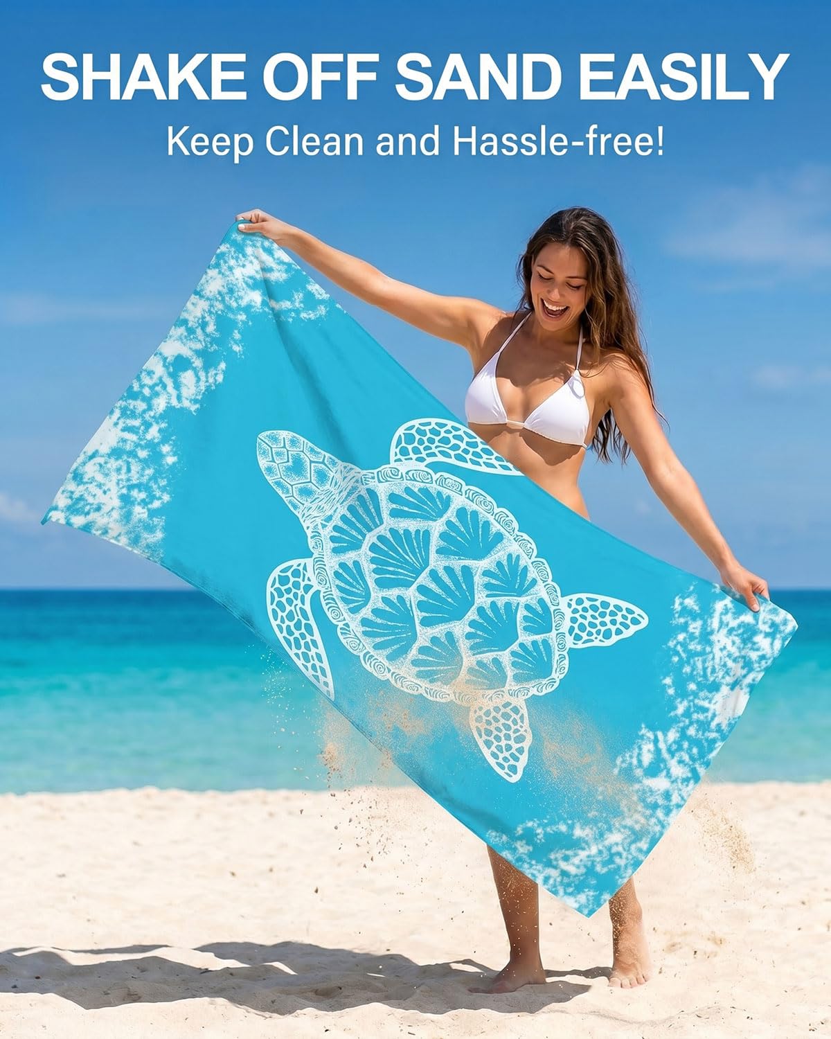 Evoplor 2 Pack Microfibre Beach Towels for Adults Extra Large 200 × 90 cm, Quick Dry Sand Free Beach Towel with Mesh Bag