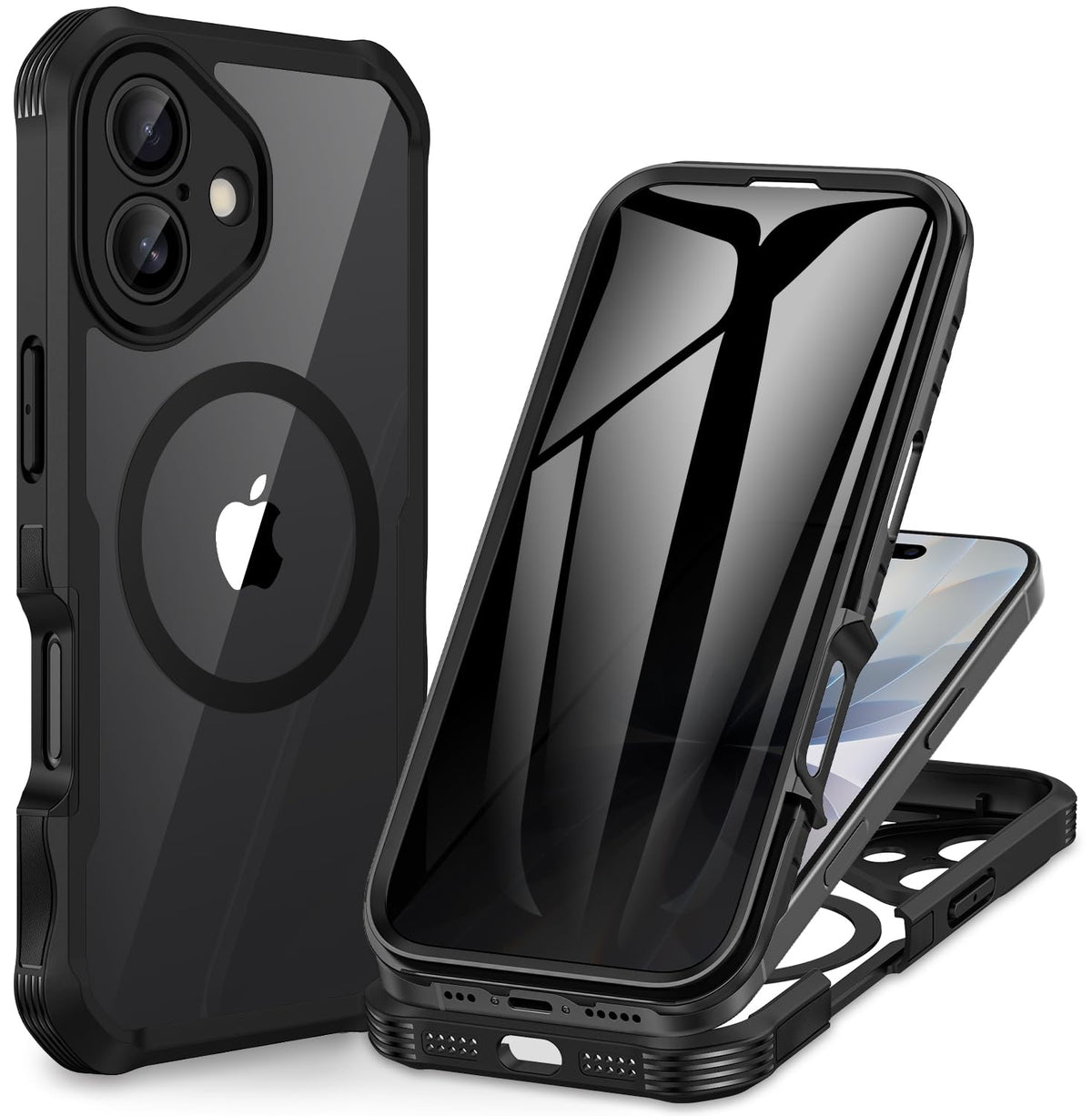 CENHUFO Compatible with iPhone 17 Privacy Case Fits Magsafe, Built-in Privacy Screen Protector and Camera Protective, 360 Full Body Shockproof Bumper