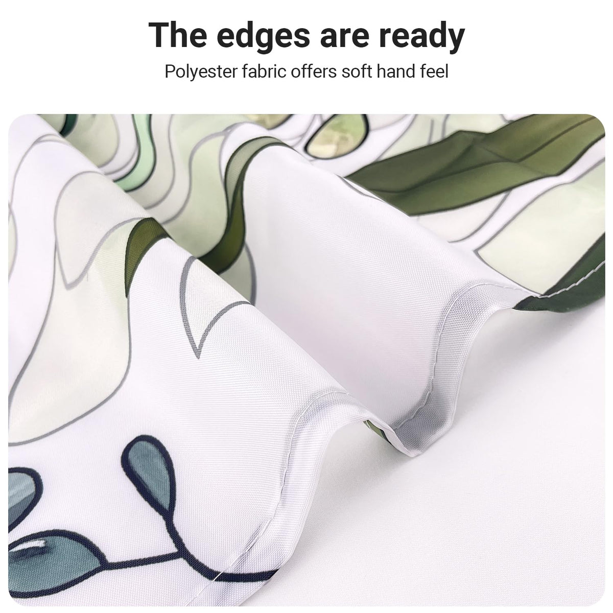 Lerores shower curtain 180x180cm (70x70 inch) Green Leaves Pattern, Weighted Hem Anti-Mold Textile, Water-Repellent