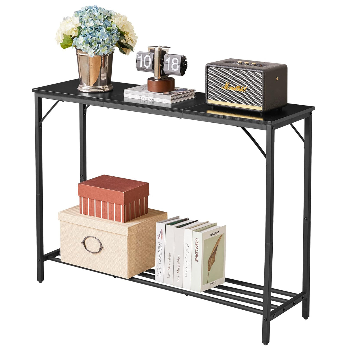 YMYNY Console Table, Slim Console Table for Hallway, Metal Frame, Compact Display Table, Sofa Table for Small Spaces, Entryway, Living Room, Sturdy,