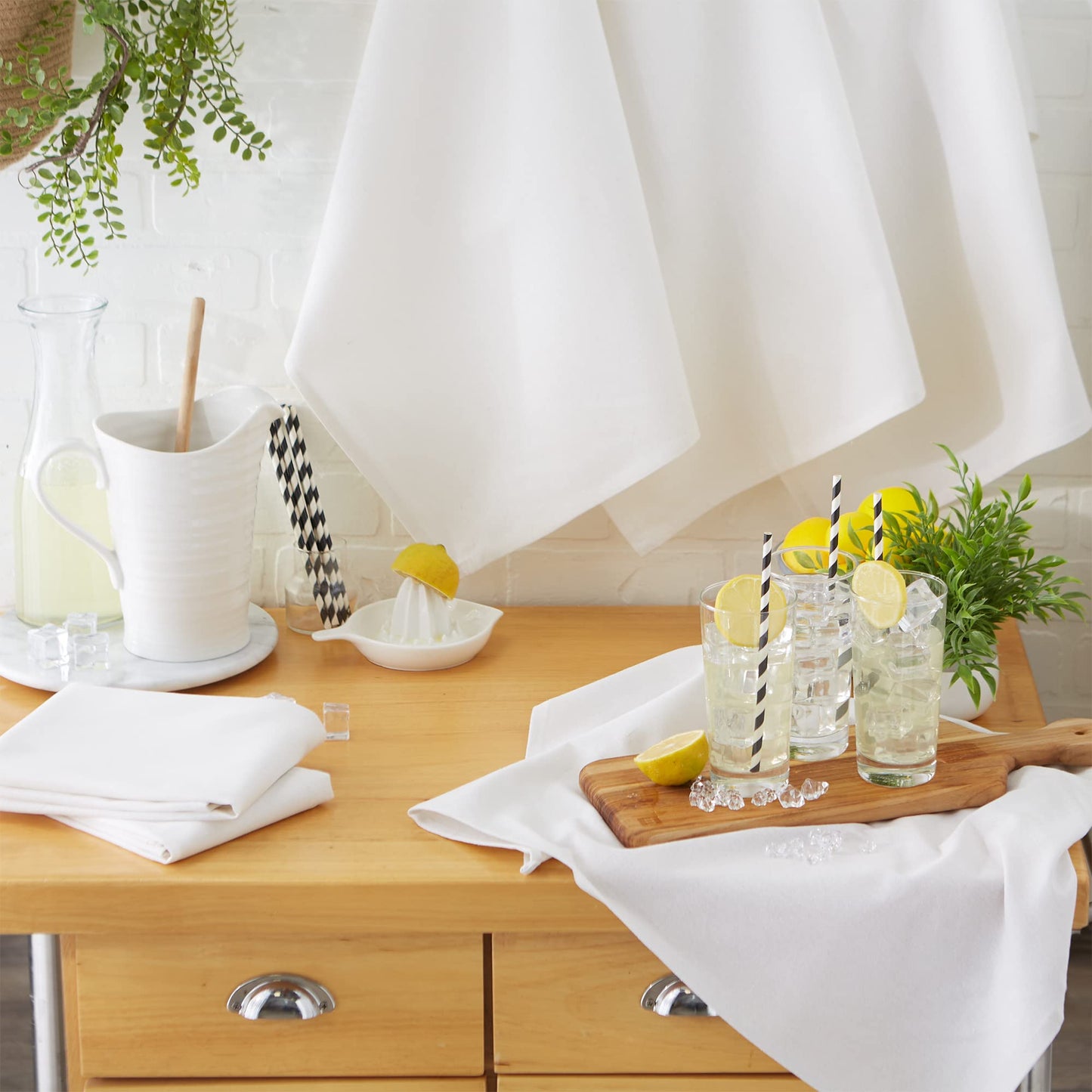 DII Cotton Flat Woven, White, Small Set, 18x28