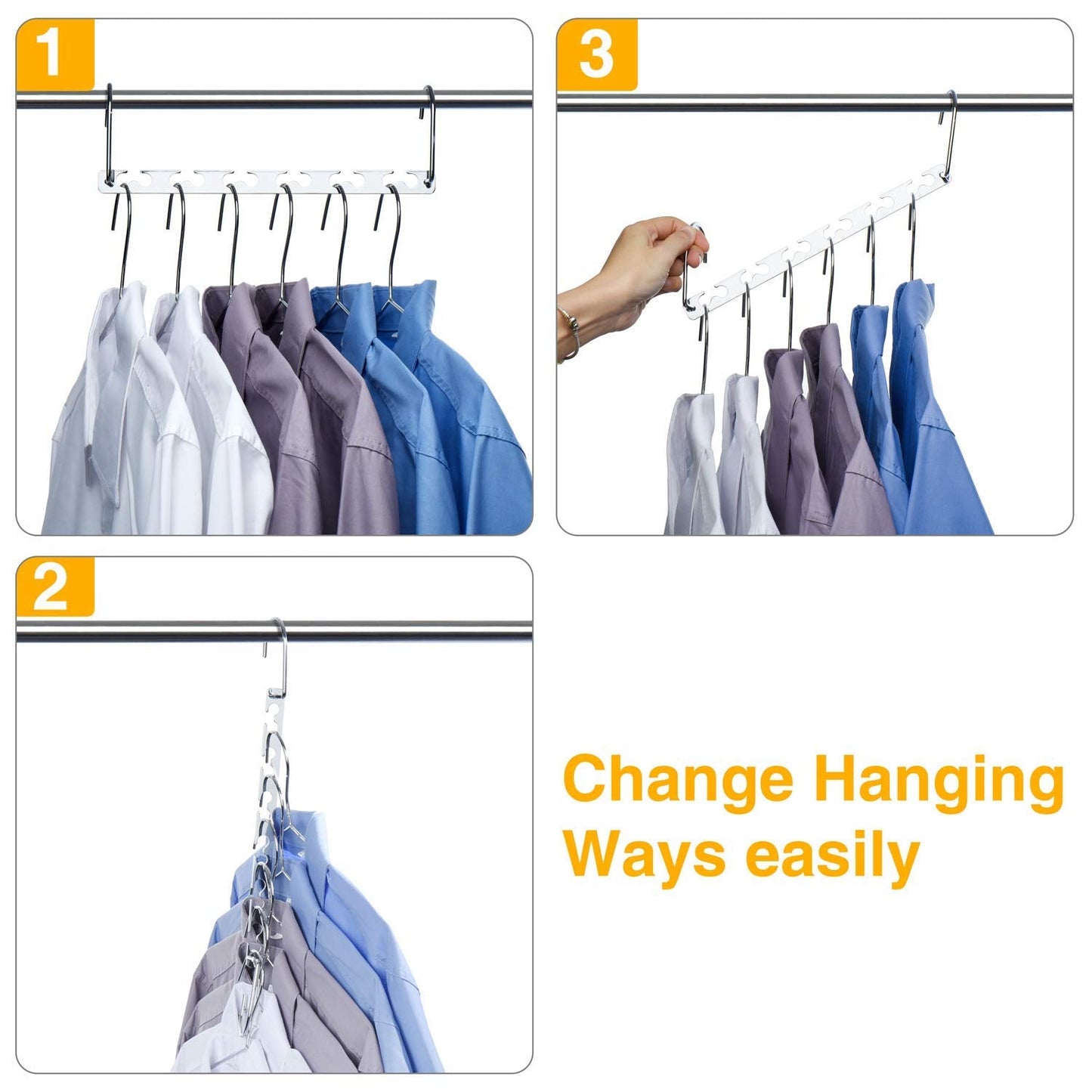 HOUSE DAY Space Saving Hangers, 12 Pack Magical Hangers, 26 cm