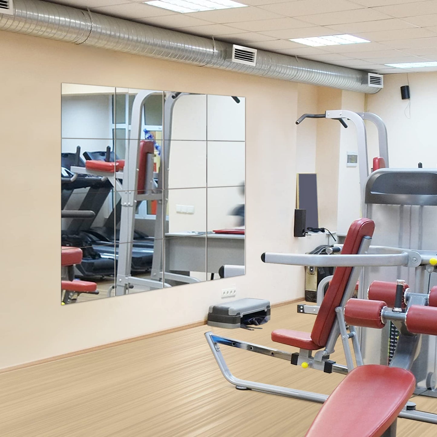 EVENLIVE Gym Mirrors for Home Gym,16PCS Glass wall mirror tiles, 30cmx30cm full length Mirror sticker, frameless mirror Panels, For door Ceiling