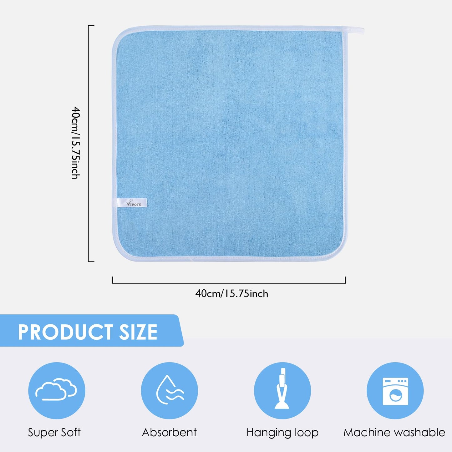 VIVOTE Microfiber Hand Towels with Hanging Loop Hand Towel for Bathroom