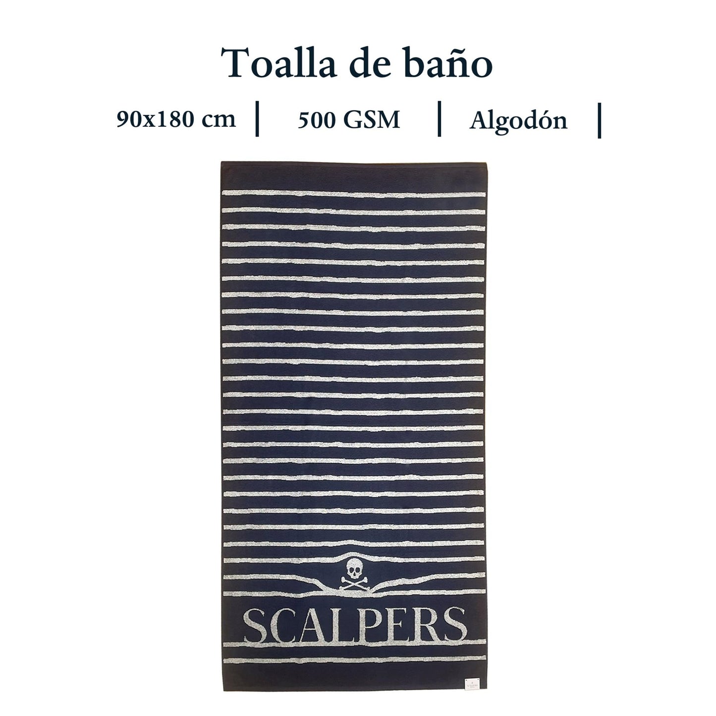 Scalpers Towel 90x180 cm 100% Cotton 500GSM Navy Striped Home