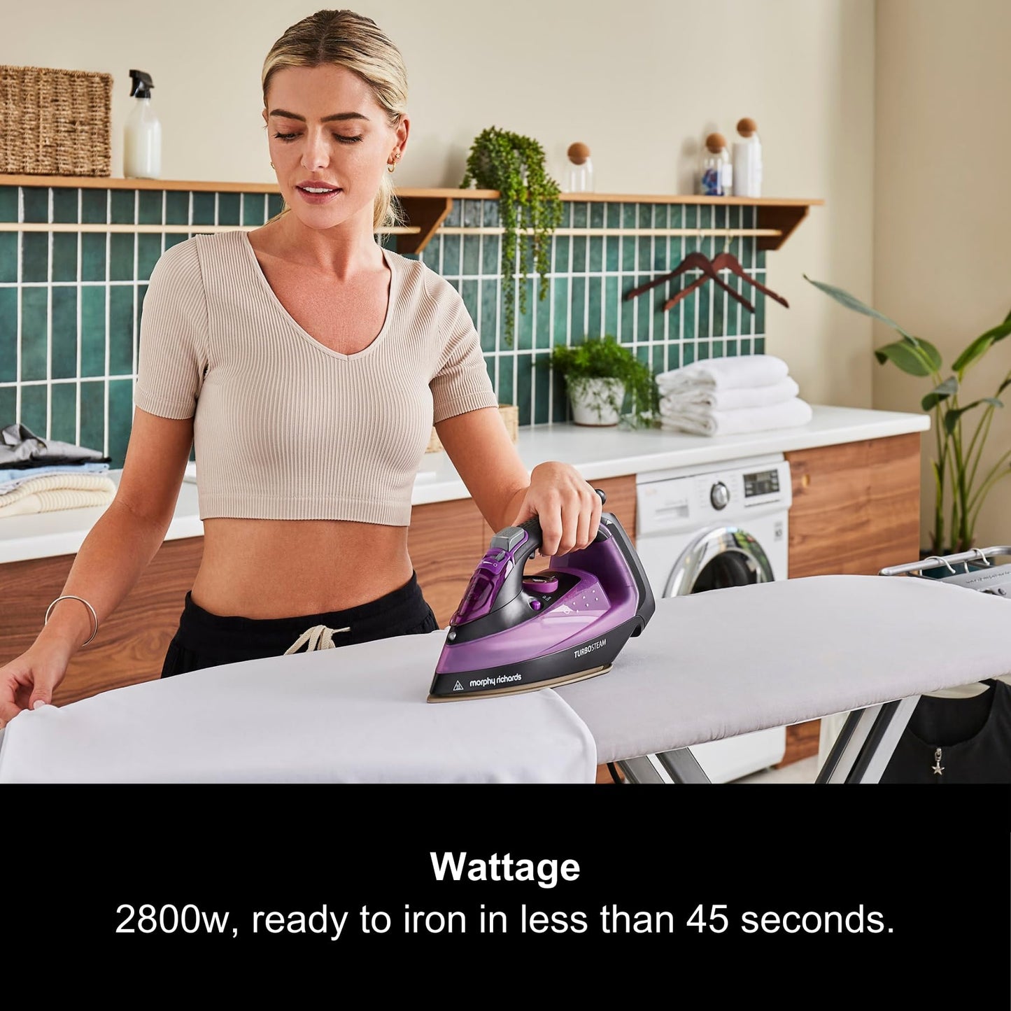 Morphy Richards Turbosteam Steam Iron, Non stick Ceramic Soleplate, 170g Boost, 50g Output, 380ml Water Tank, Anti-Scale and Drip, Auto Shut-off, 3m