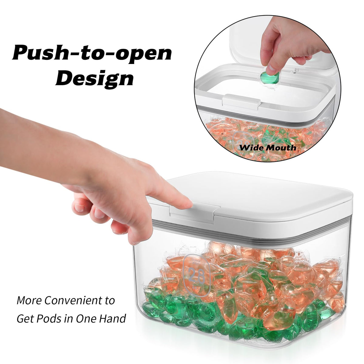 2.8L Transparent Airtight Laundry Detergent Dispenser with Measuring Cup