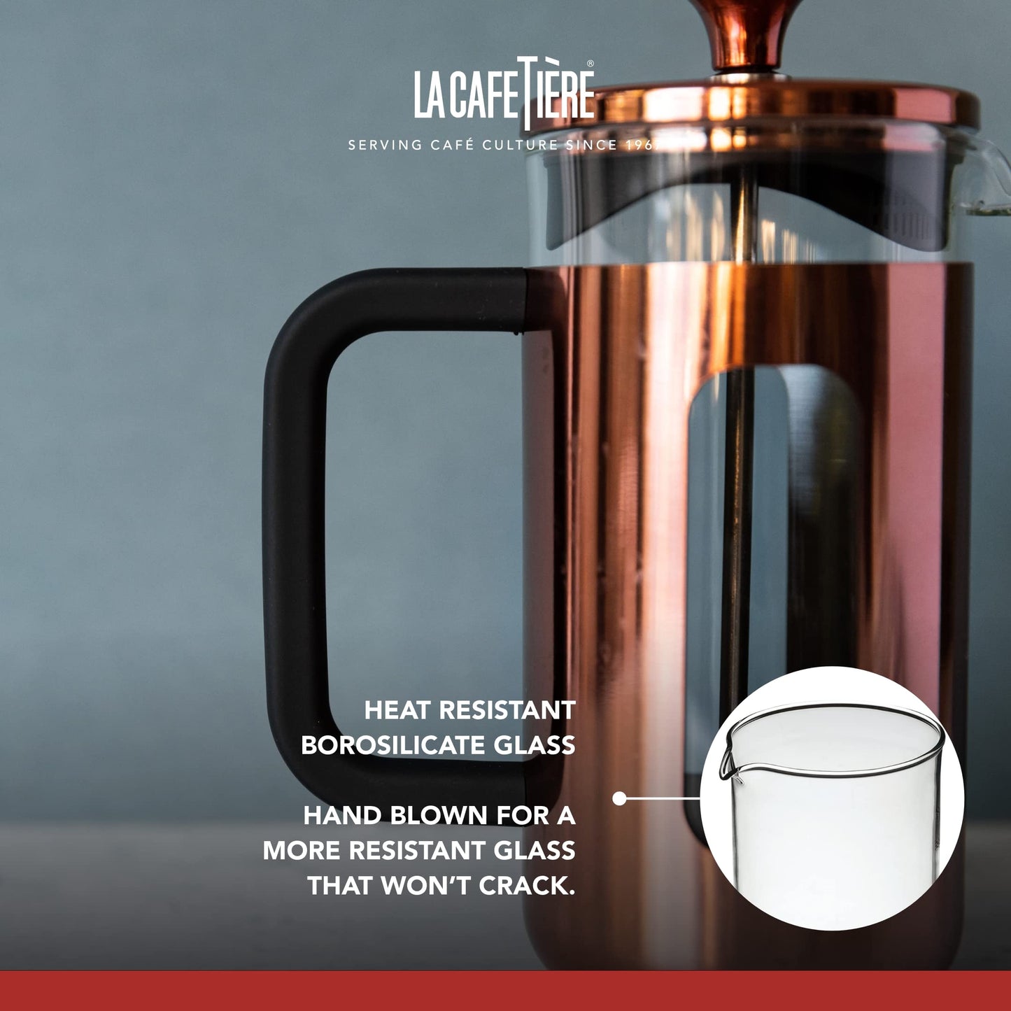 La Cafetire Pisa Stainless Steel Cafetire, Eight Cup, Copper, Gift Boxed