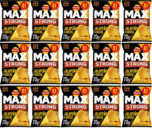 15 x Walkers Max Jalapeno & Cheese - 70GM