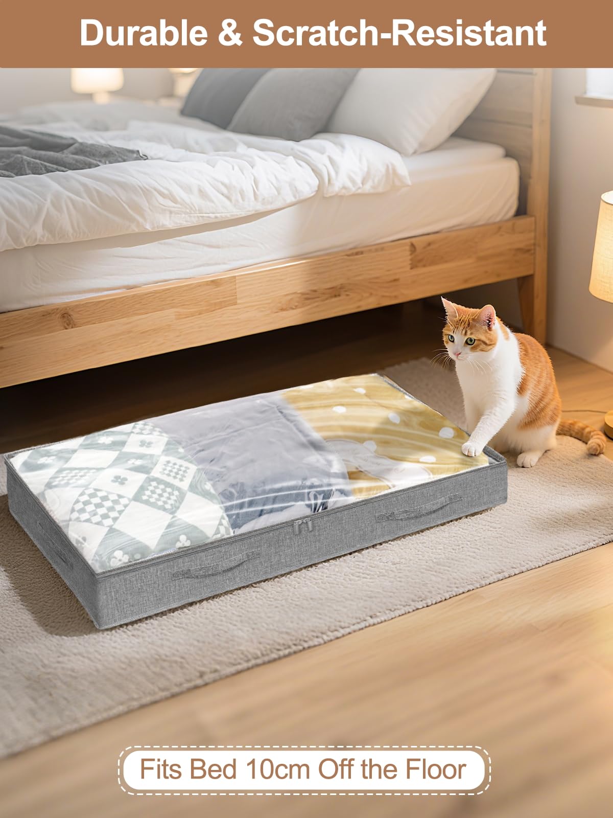 mepure Under Bed Storage, 10cm High Low Profile, 100×50×10cm, 2-Pack, grey