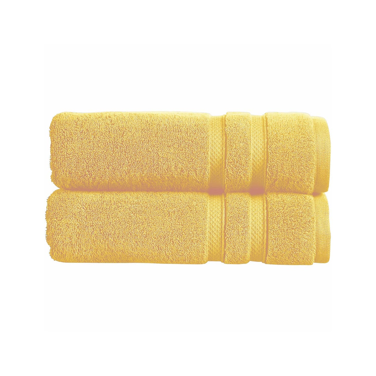 Christy Chroma Yellow Bath Towels | Set of 2 | Highly Absorbent Heavyweight 675GSM | Bold and Bright | Soft Velvety Smooth Bathroom Shower Towels
