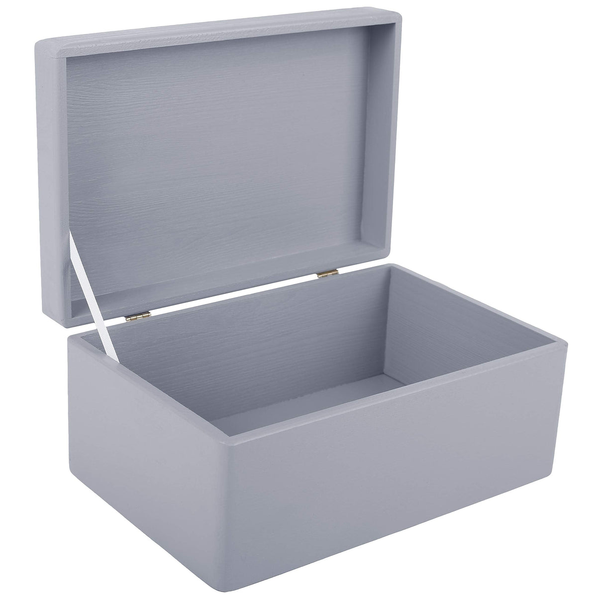 Creative Deco Large Grey Plain Wooden Storage Box with Lid | 30x20x14cm (+/-1 cm) | Hinged Lid | Gift Christmas Xmas Box Kitchen Storage | ROUGH &