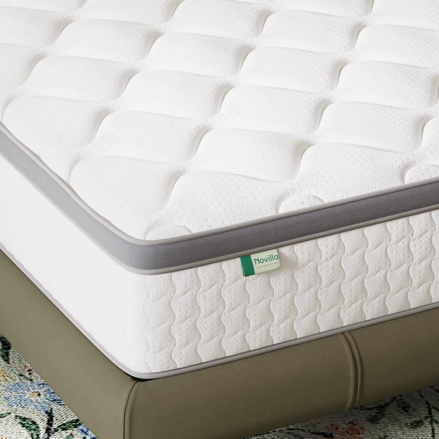 Novilla 2FT6 Small Single Mattress - 25cm Medium Firm Hybrid Mattresses | UK Pocket Sprung & Foam for Target Support & Luxury Comfort