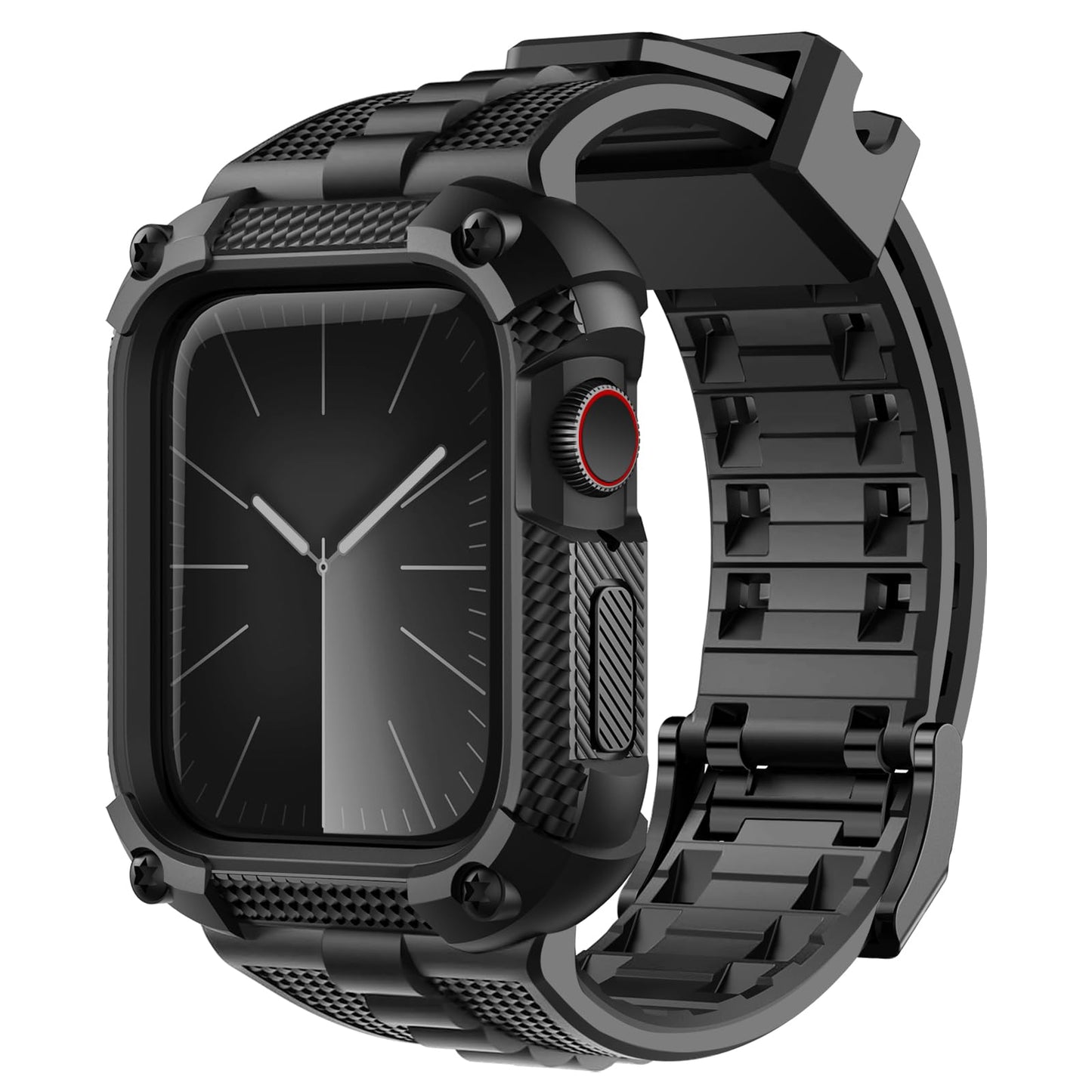 Fullmosa Compatible with Apple Watch Straps 44mm with Bumper Case for Men Women, TPU Rugged iWatch Strap for Apple Watch Series 6/5/4/SE/SE2/SE3,