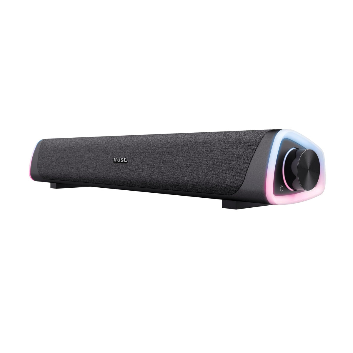 Trust Liro Soundbar PC Speaker 12W, Compact Stereo Sound Bar with RGB LED Lights, 3.5mm AUX Cable Connection, USB Powered PC Speakers for Computer