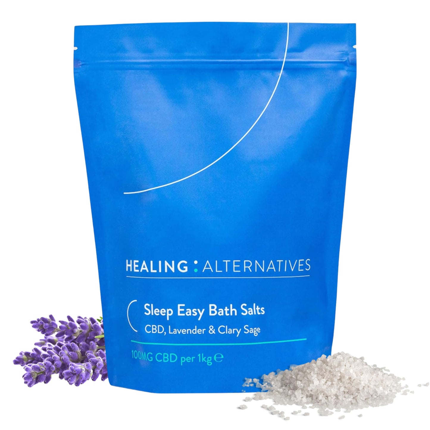 Healing Alternatives Bath Salts Sleep Easy, 1kg | Lavender & Clary Sage | Magnesium-Rich Dead Sea Salt Flakes | Relaxation, Restful Sleep & Mind Calm