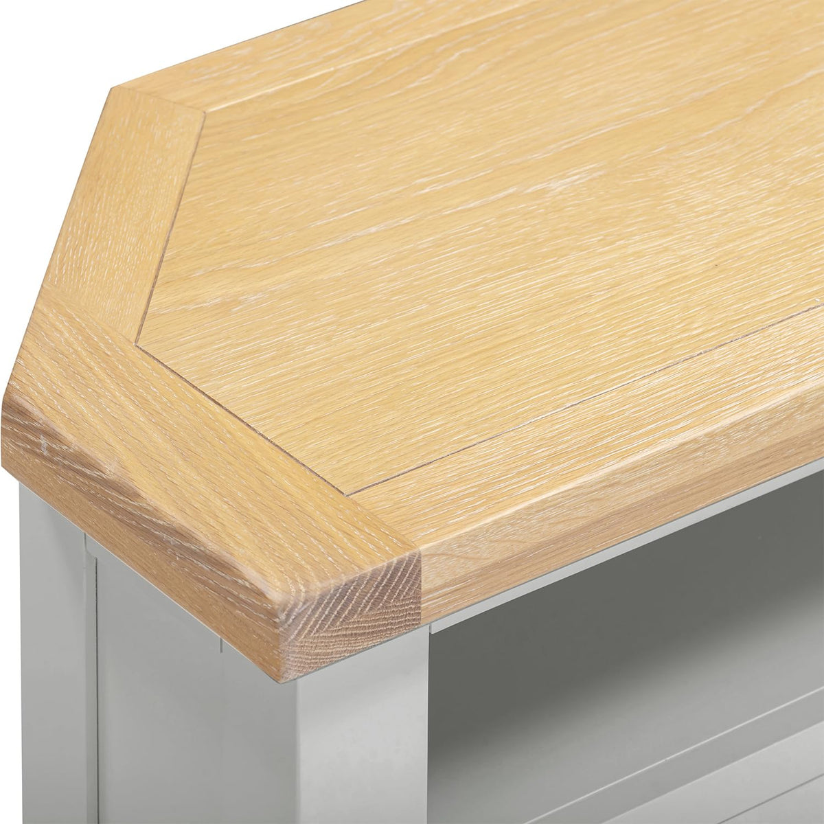 Seconique Windsor Corner Tv Unit in Pebble Grey/Oak