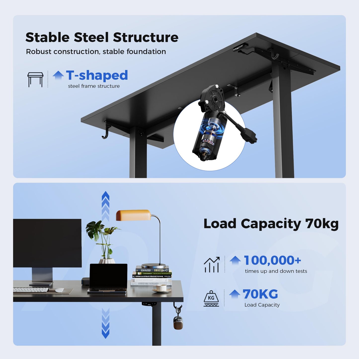 Agilestic Electric Standing Desk, 2 Memory Buttons, 160x60cm