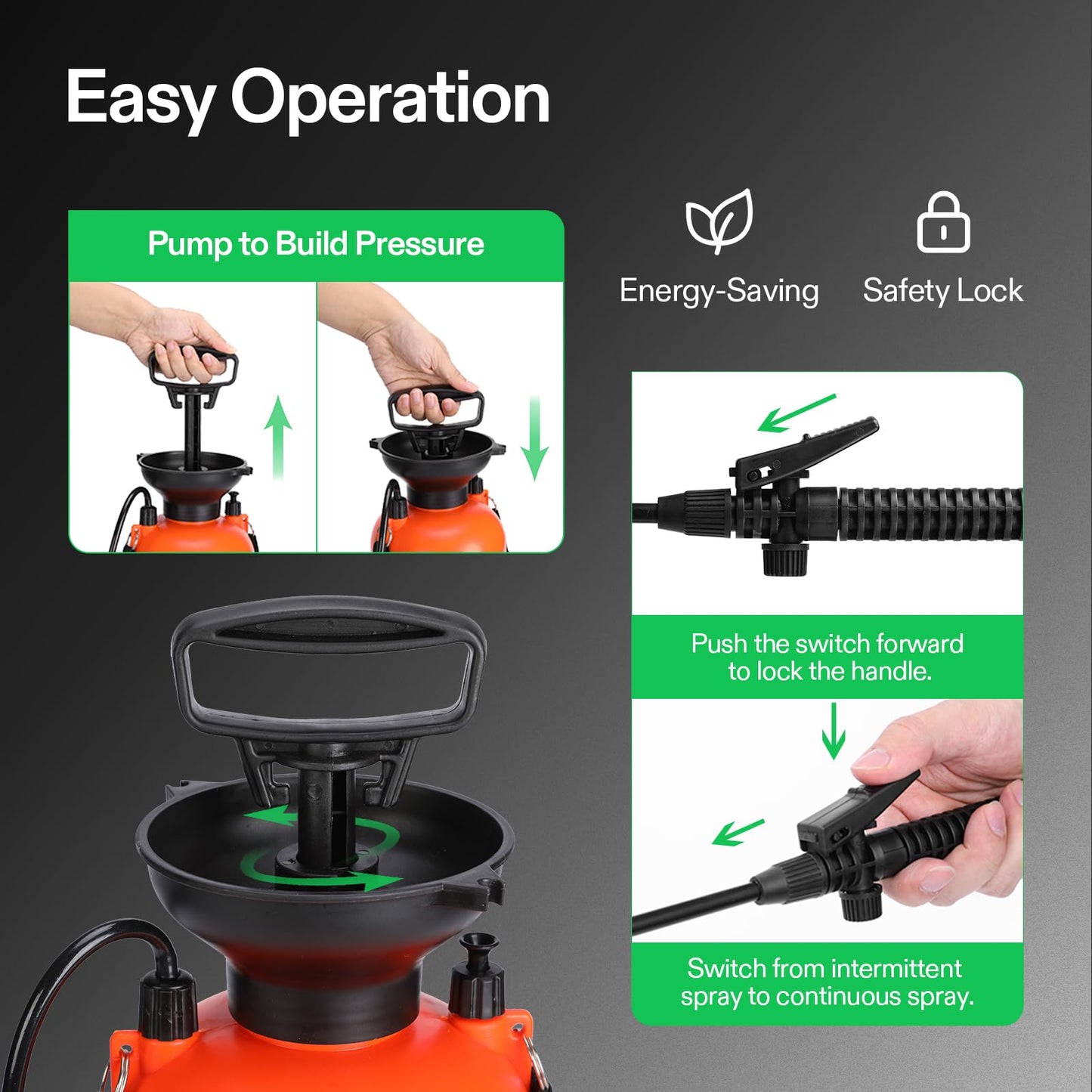 VIVOSUN 8L Pump Pressure Sprayer, Pressurized Lawn & Garden Water Spray Bottle with Adjustable Shoulder Strap, Pressure Relief Valve, for Spraying