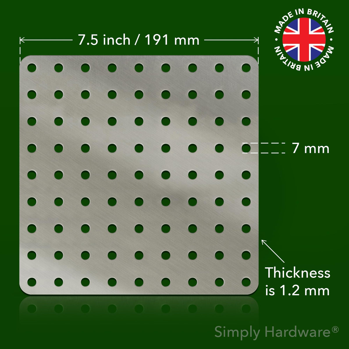Simply Hardware® Square Drain Guard/Swirl Cover - 4 Inch up to 9 Inch Stainless Steel - Keep Drains Clear from Leaves & Debris - 7.5" x 7.5"