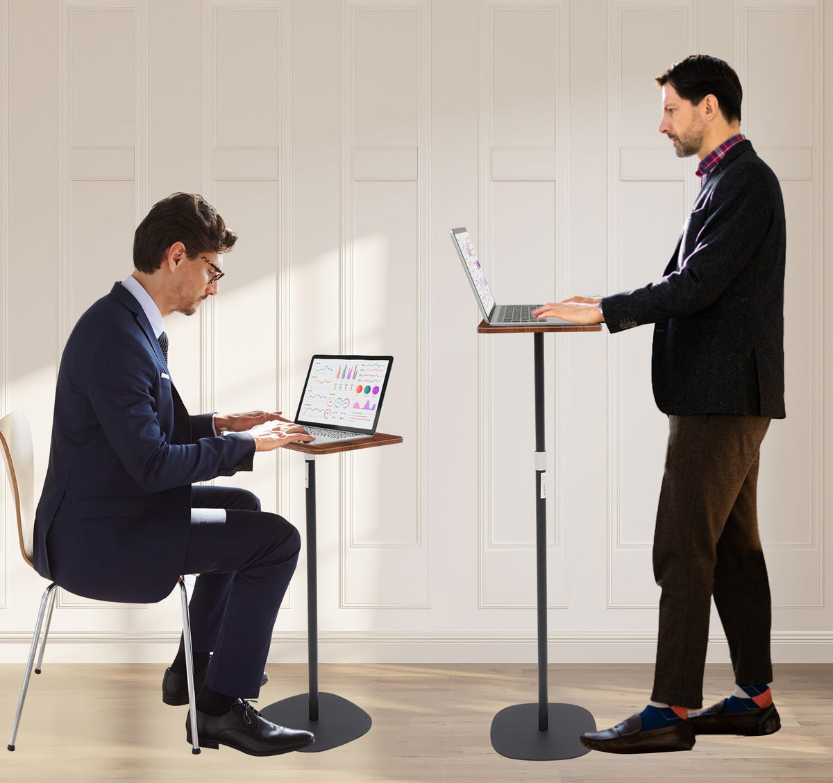 lesolar Lectern Podium Stand Adjustable 45~119cm Portable Standing Desk Table Steady Standing Desk Projector Stand,Laptop Computer Book Holder