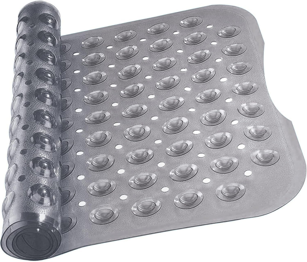 Ameha Shower Bath Mat Non Slip Anti Mould - Grey 70x38cm Bathroom Mats with Strong Suction Cups Grip and Drain Holes Shower Mats Machine Washable
