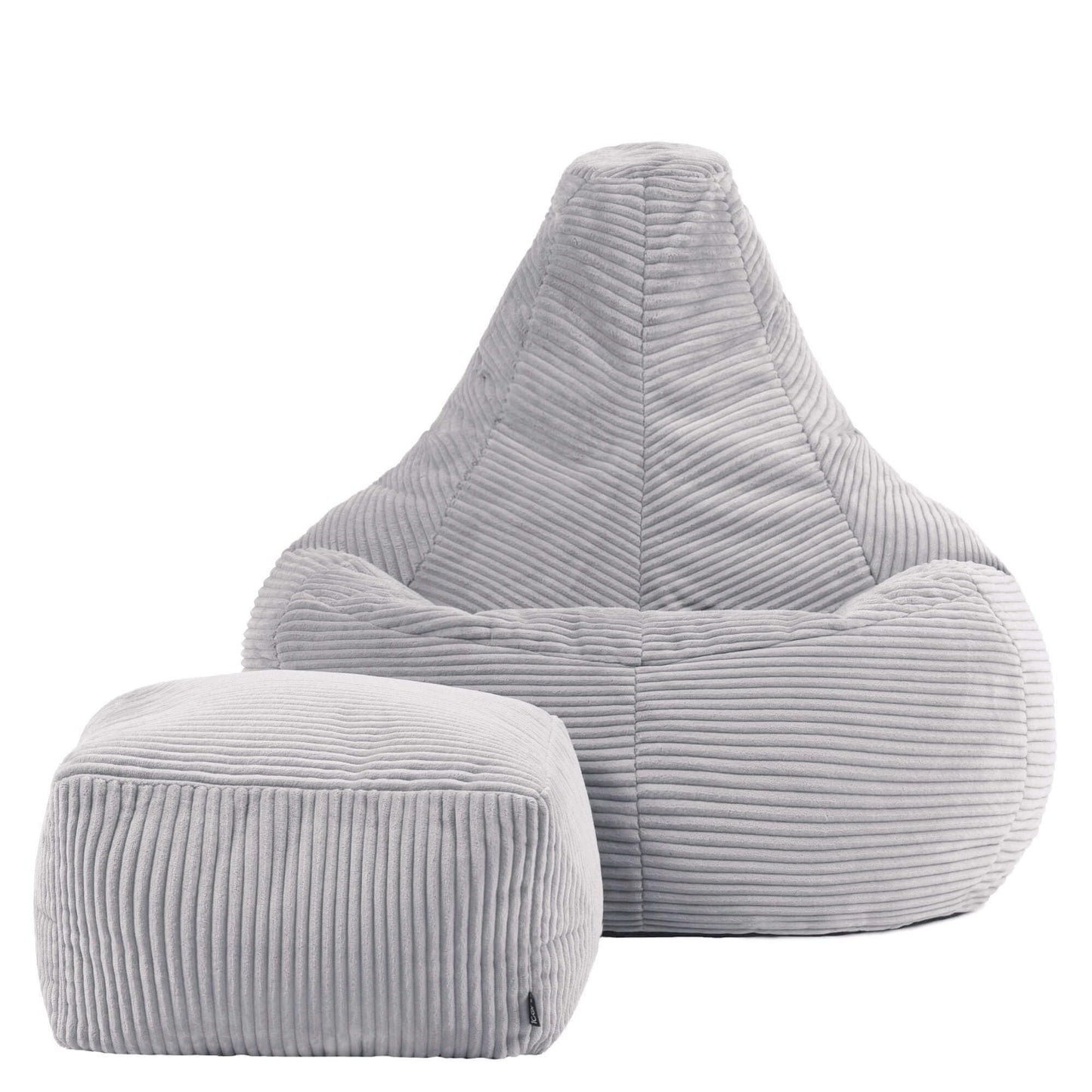 icon Dalton Cord Bean Bag & Footstool with Filling Included, Grey