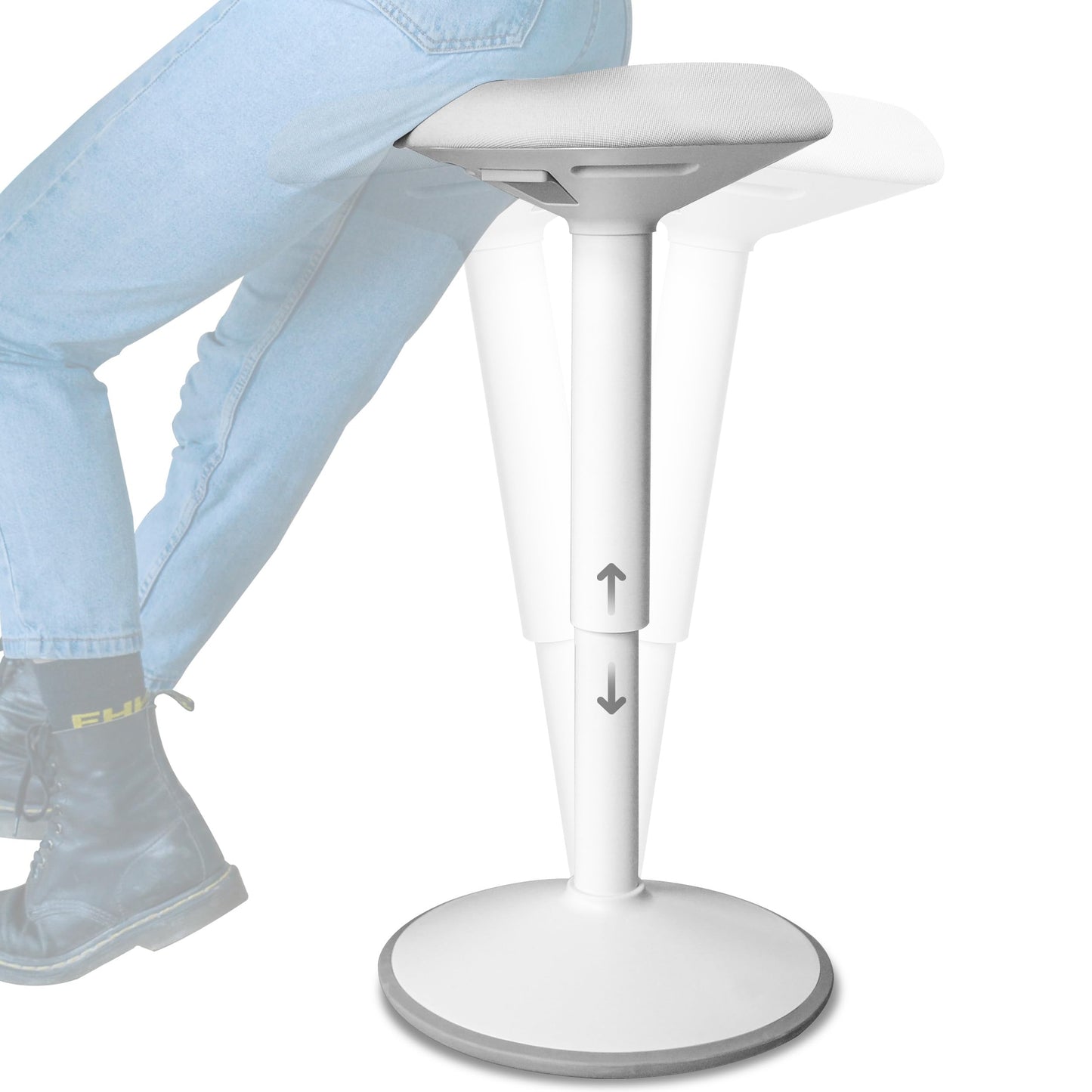 Backerz Ergonomic Desk Stool for Office – Height Adjustable Wobble Stool 55-80 cm