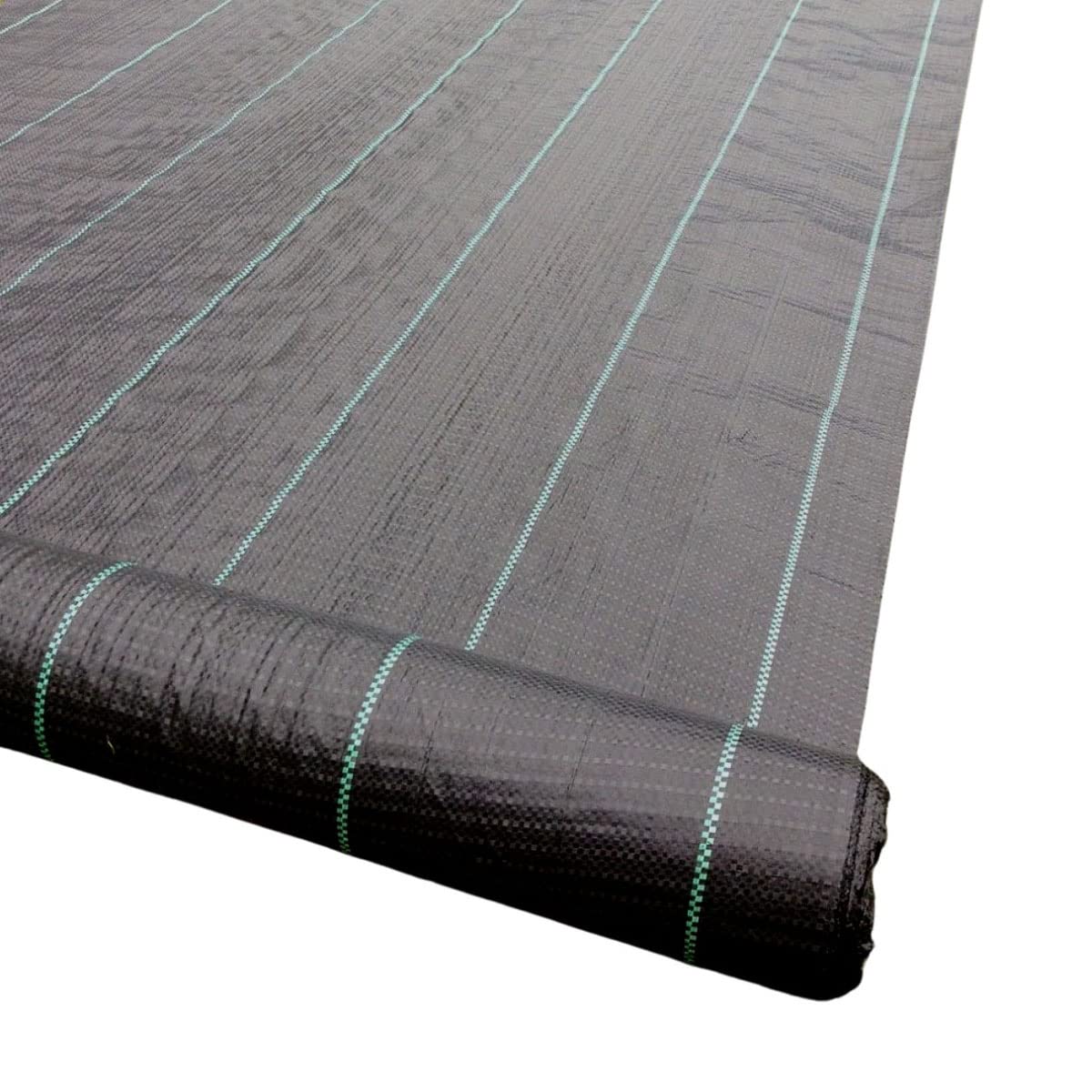 Yuzet 2m x 50m Black 100gsm Heavy Duty Weed Control Fabric, Ground cover Membrane, UV stabilised Weed Barrier Fabric. Under Patios, Garden, Flower