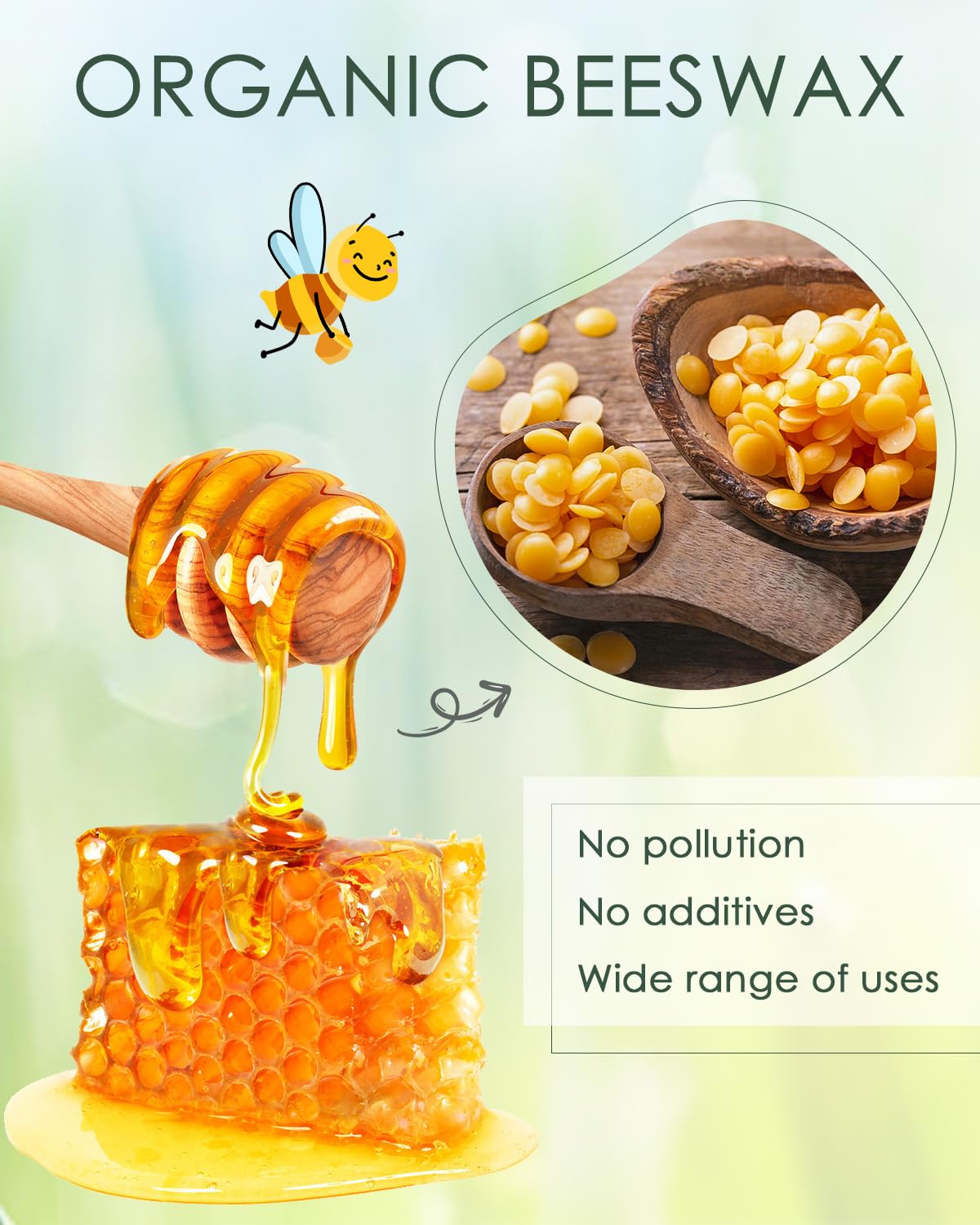 Yellow Beeswax Pellets, Beeswax for Candle Making, Beeswax Pellets Cosmetic Grade Eco Friendly Products, Organic Beeswax for Body, Skin Care DIY, Lip