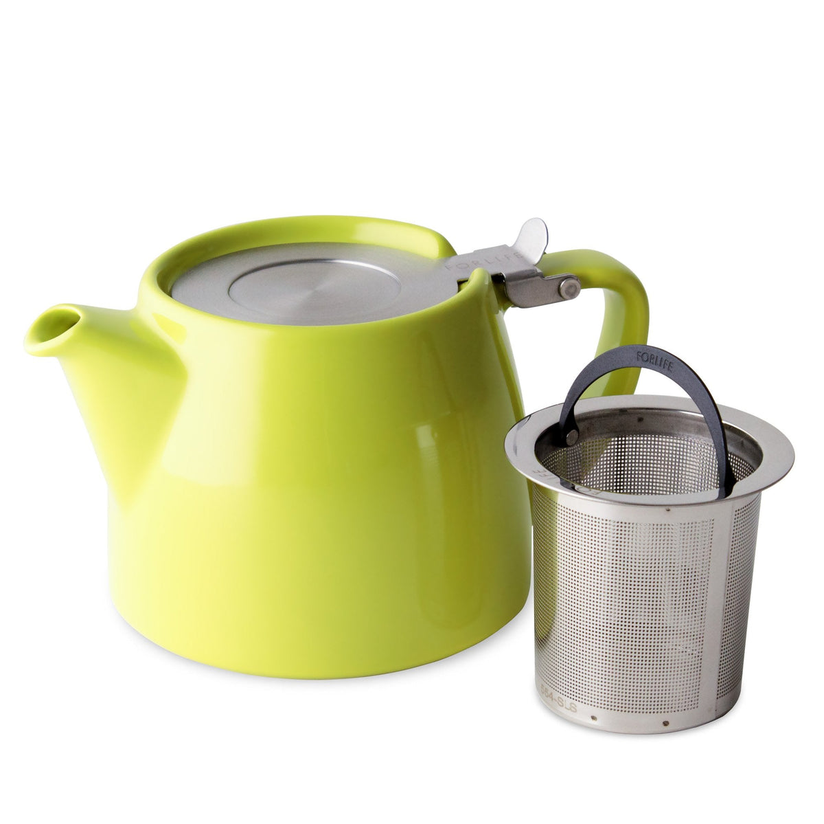 Forlife DSTMPLIM Teapot, Ceramic, Lime