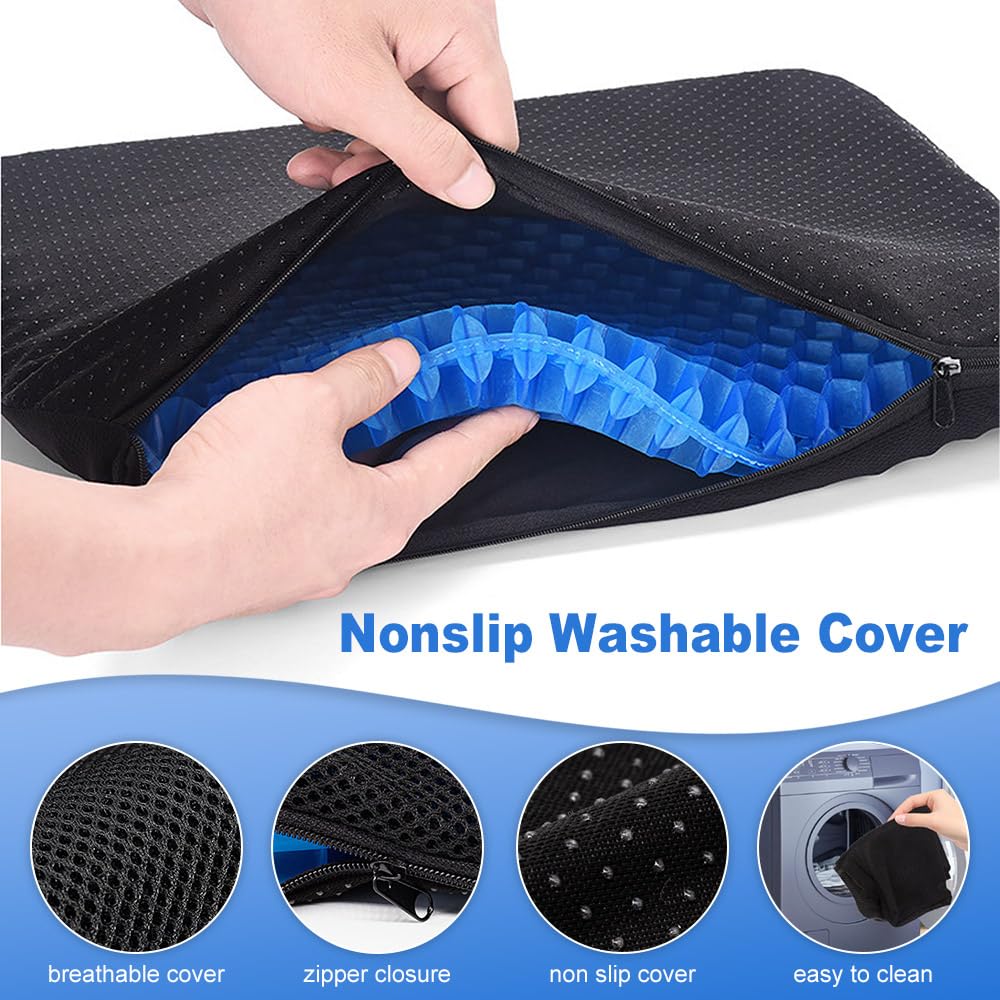 Chair Cushions,Car Seat Cushion,Honeycomb Gel wheelchair Cushion for Driving,Airplane,Travel,Orthopedic,Coccyx,Office,Pressure Sore,Sciatica,Stadium