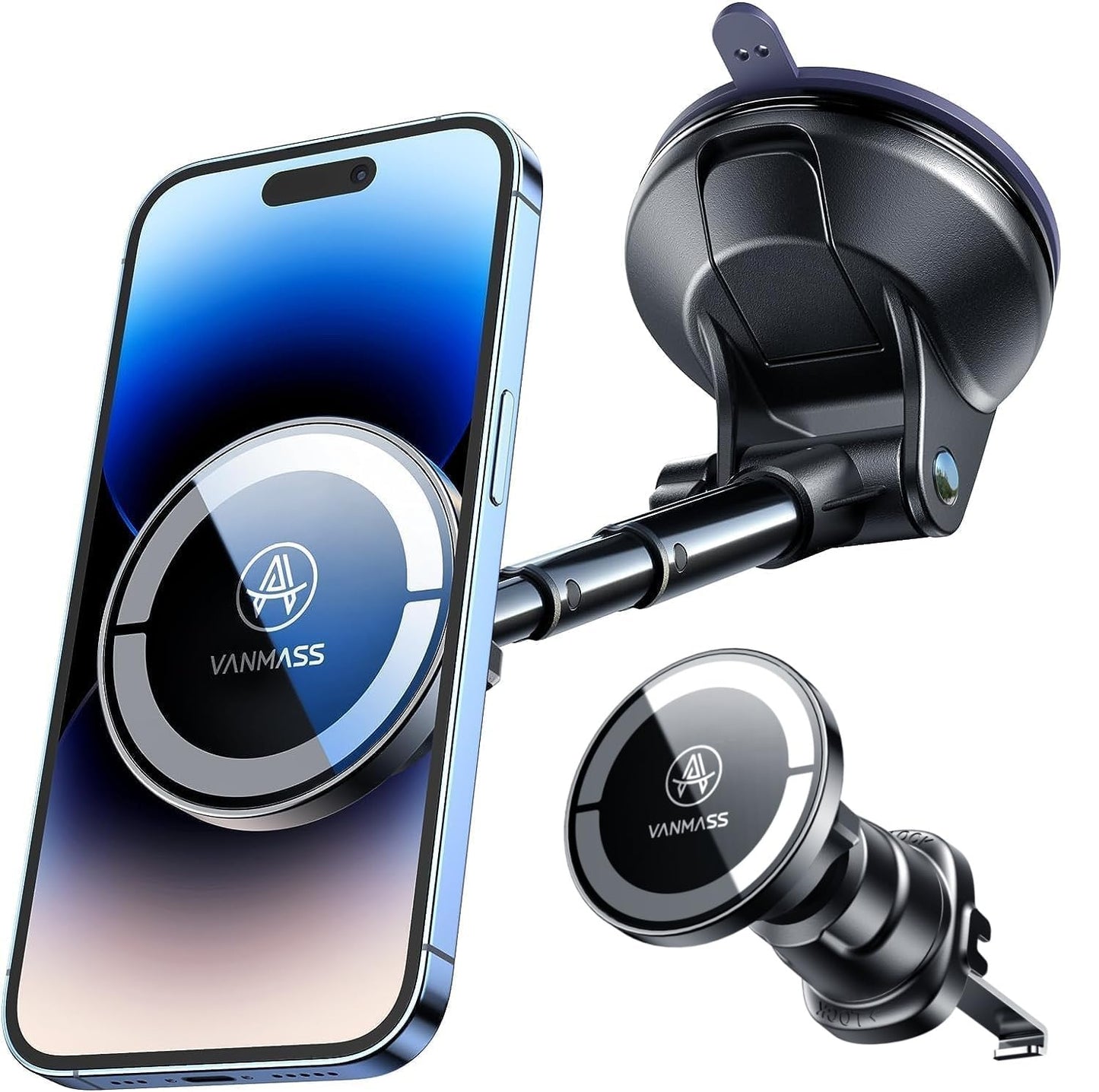 VANMASS Magnetic Car Phone Holder [2026 Upgraded TOP Magnets] for MagSafe Suction Mobile Phone Mount for Dashboard Windscreen Vent,Van Cradle