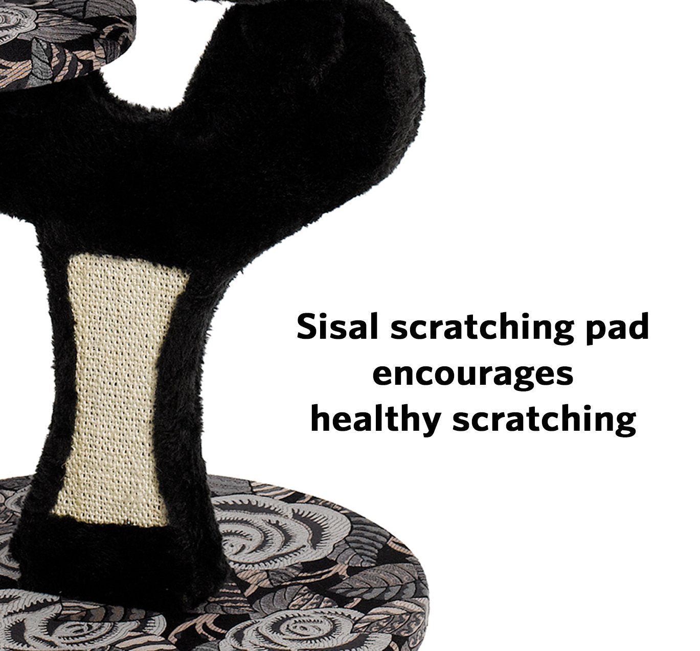 MidWest Homes for Pets Cat Tree, Salvador Cat Tree w/Built-in Sisal Cat Scratching Pad and Cat Look-Out Lounge, Black/White Pattern, Small Cat Tree