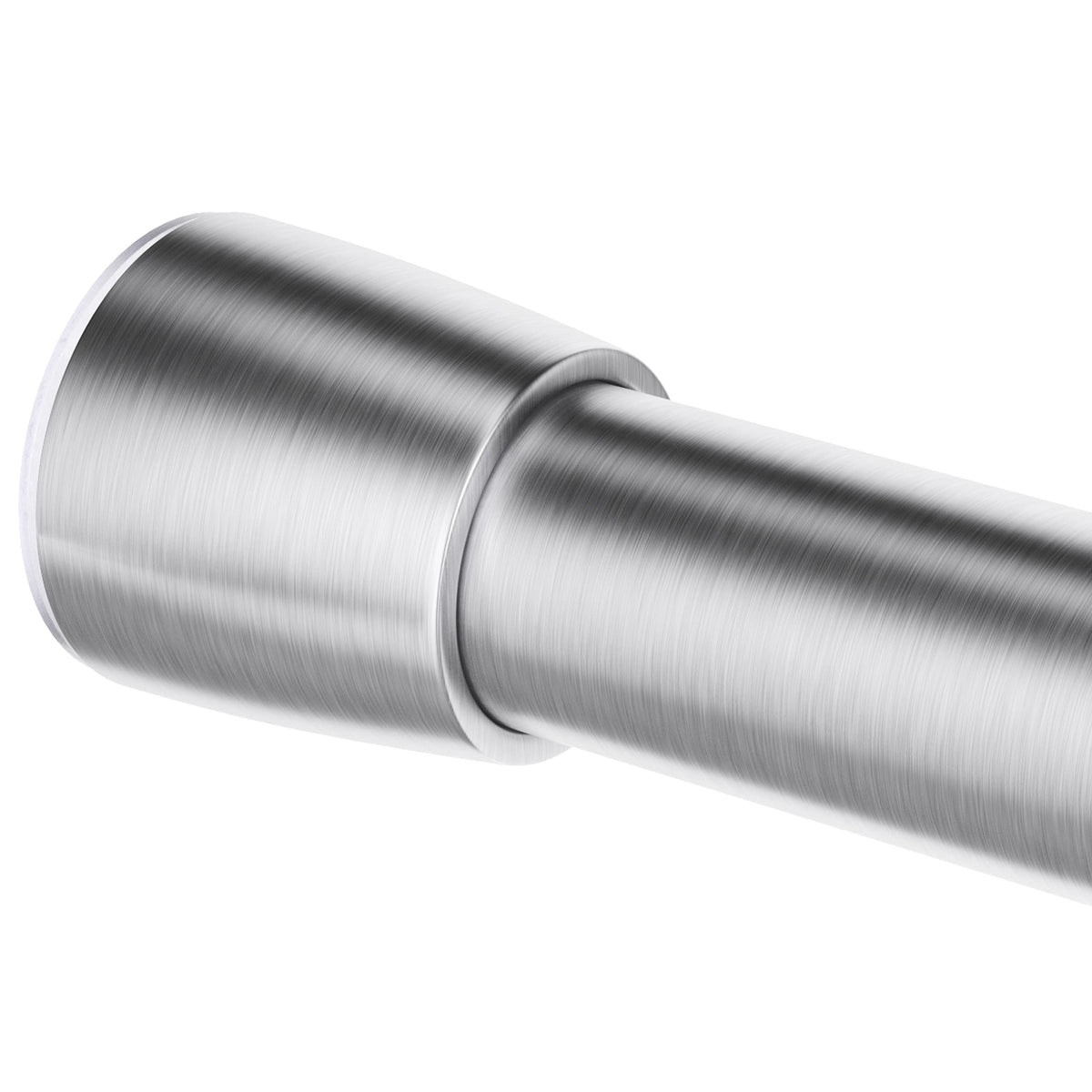 iDesign 78570 Shower Curtain Rail, Short Stainless Steel Tension Rod with no Drilling, Modern Telescopic Shower Curtain Pole for Bathroom and Shower,