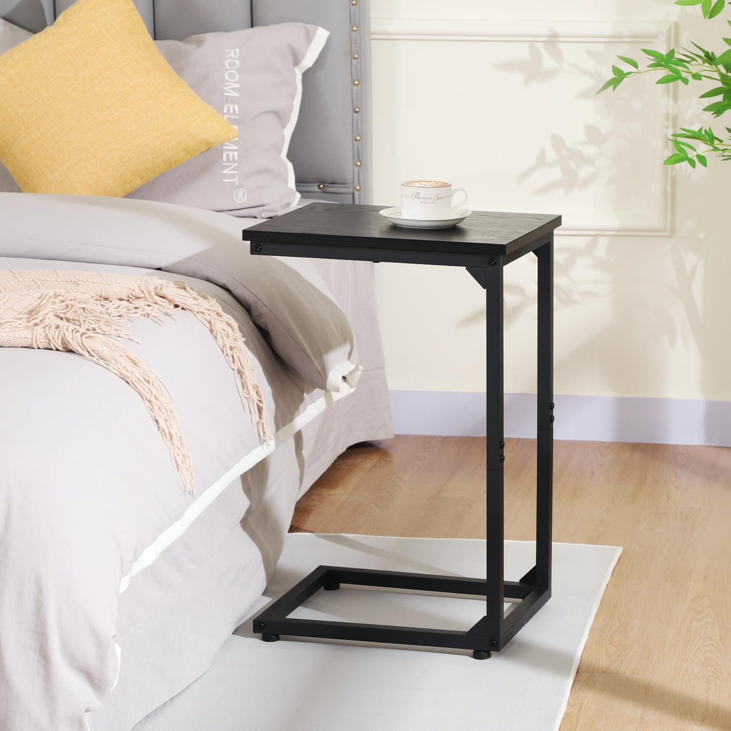 AMHANCIBLE C-Shaped Side Table, Side Table Living Room, Sofa Table