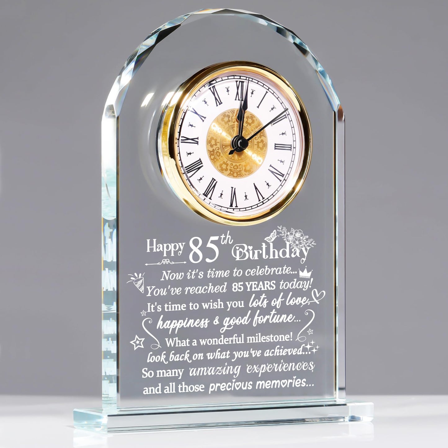 Ornalrist 85th Birthday Quartz Clock Gifts for Women Men, Happy 85th Birthday Presents Blessing for Friends Mum Her Turning 85 Years Old