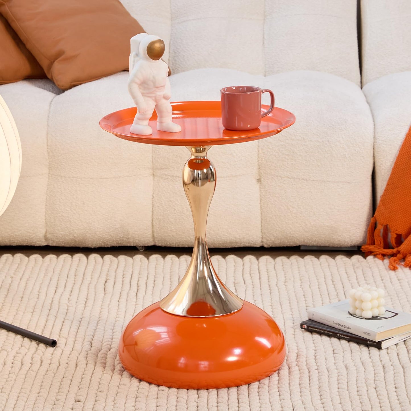 Sleek Hourglass Side Table - Stylish Modern Design Perfect for Living Rooms, Cafes, Dining Areas, Bedrooms, and Outdoors - Chic Decorative Accent