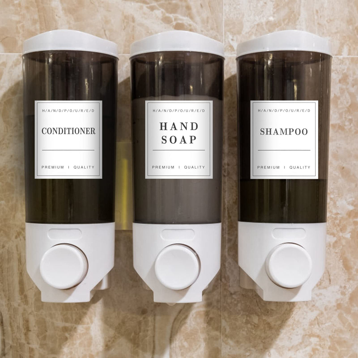 24 PCS Waterproof Labels for Bottles, Bathroom Hand Soap Shampoo and Conditioner Dispenser Label Stickers, Removable Labels for Soap, Lotion