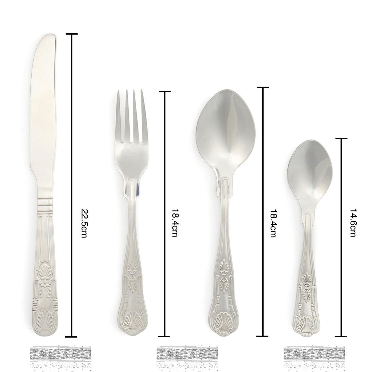 Russell Hobbs COMBO-8758 Verona Cutlery Set  72 Piece 18/10 Stainless Steel, Table Utensils for 18 Place Settings, Dishwasher Safe,