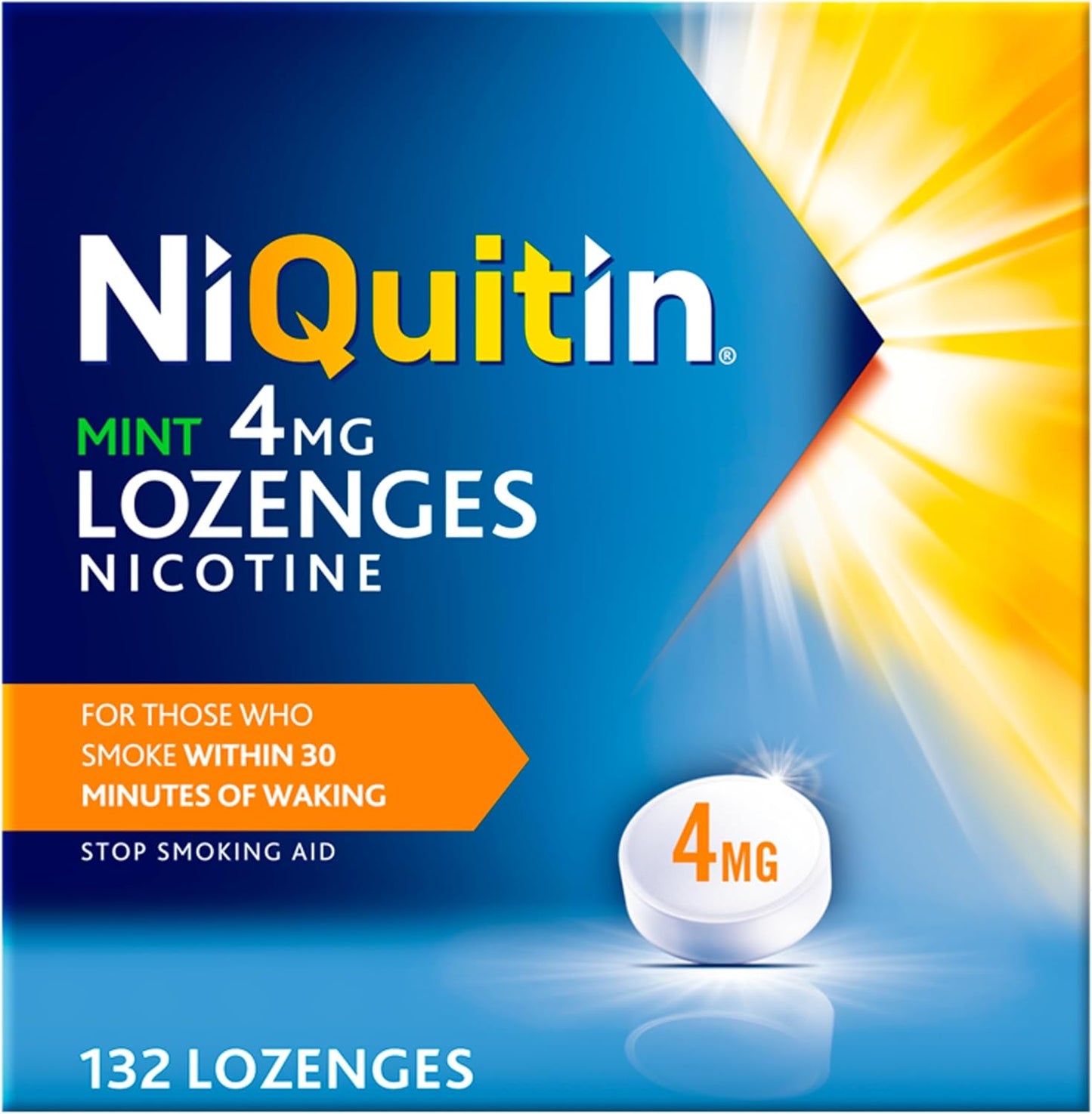 NiQuitin 4mg Nicotine Lozenges (132), Expiry date 08/27, ID REQUIRED, New but open, scruffy box