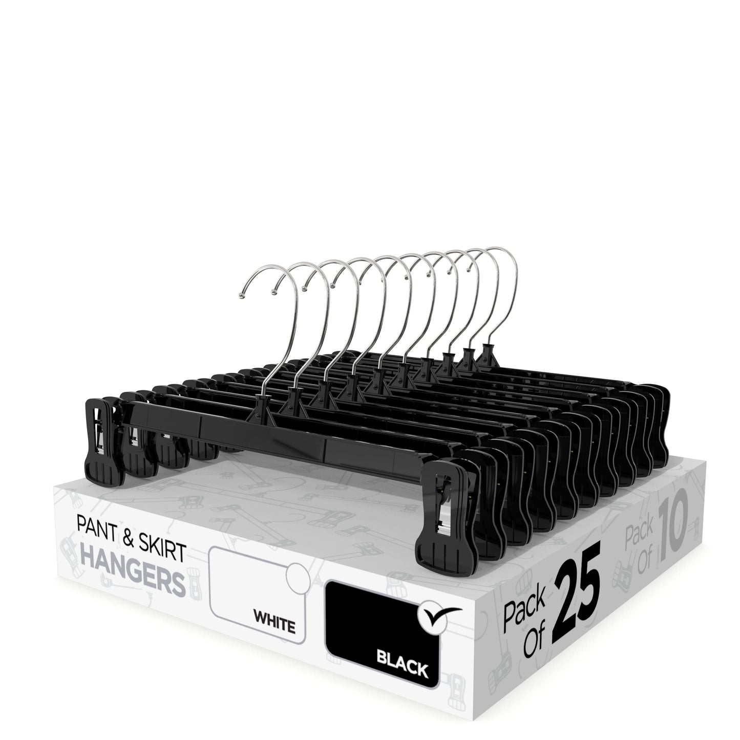 Sharpty Pant & Skirt Hangers - Closet Hangers for Shorts, Shirts, Jeans, Dresses, Slacks, Coats, Clothes, Clothing, Garments & More - Durable