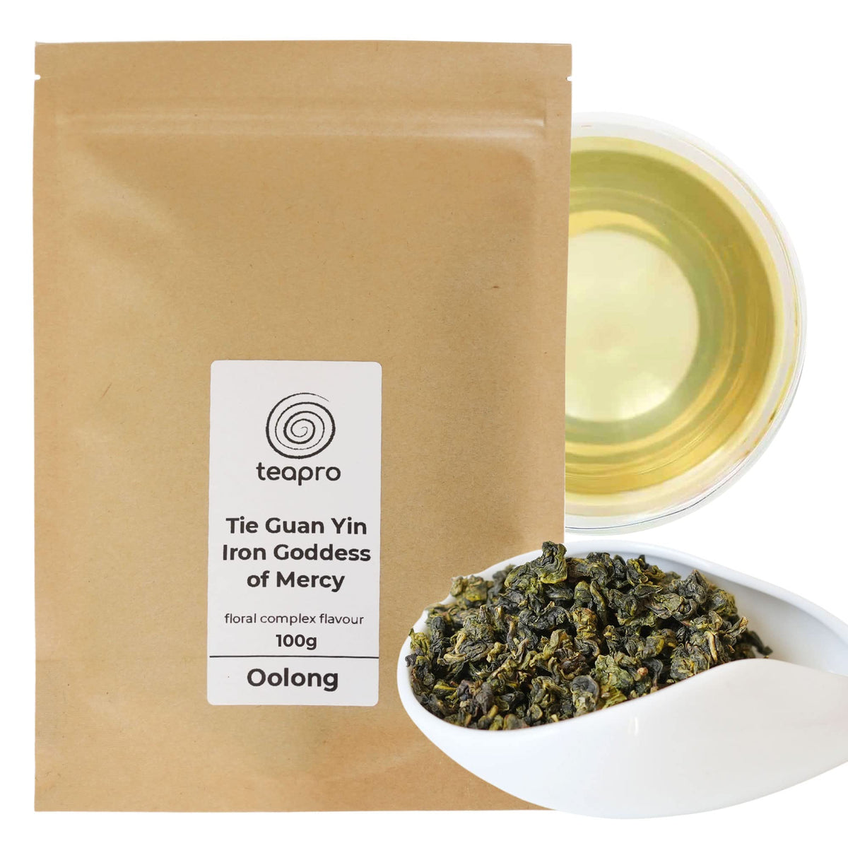 Teapro Premium Tie Guan Yin Oolong 100g | Iron Goddess of Mercy Loose Leaf Tea | Tieguanyin Ti Kuan Yin