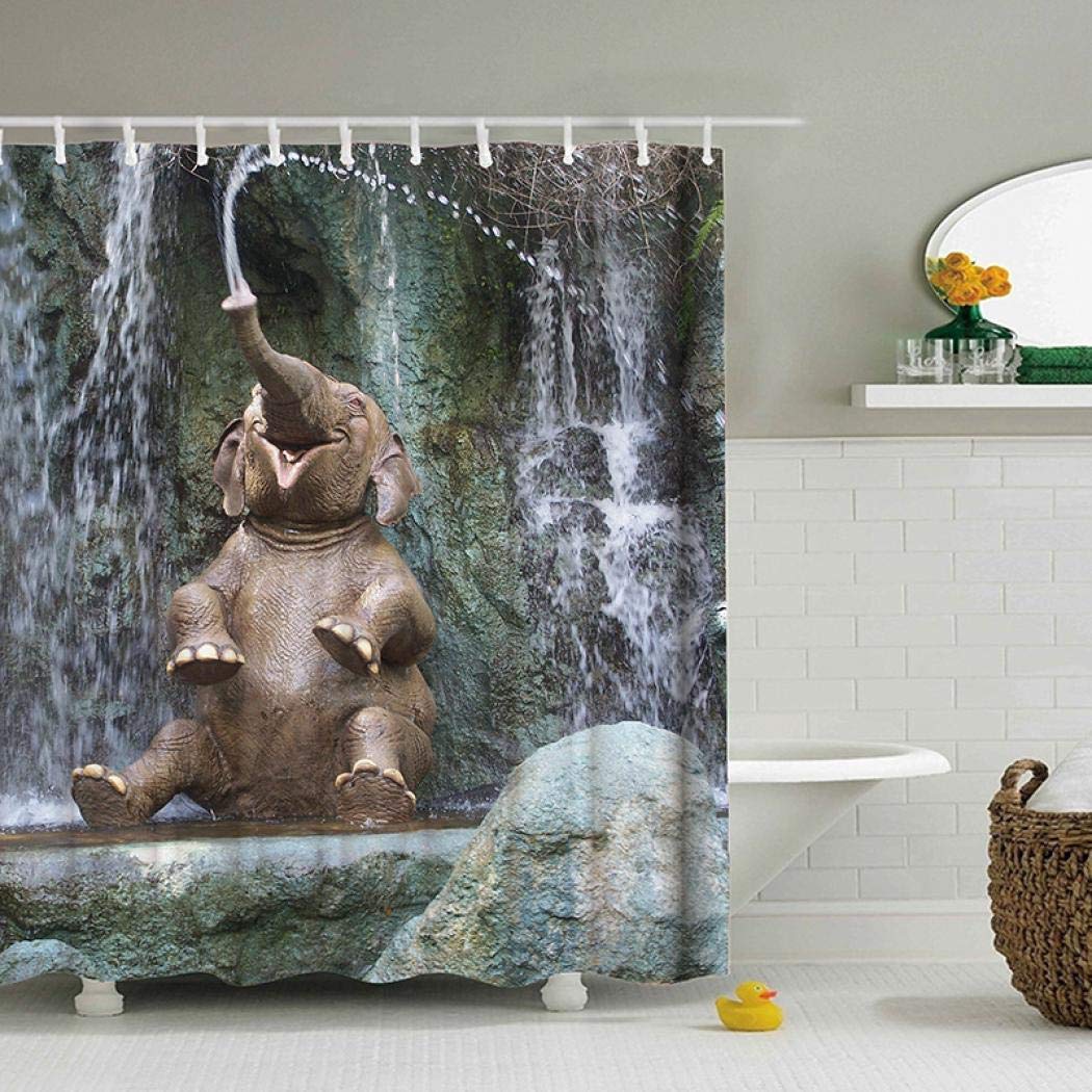 YYW Shower Curtain Pebble 3D Art Printing Bathroom Shower Curtain Polyester Fabric Waterproof Bath Curtains Bathroom Water Repellent Shower Liner (180