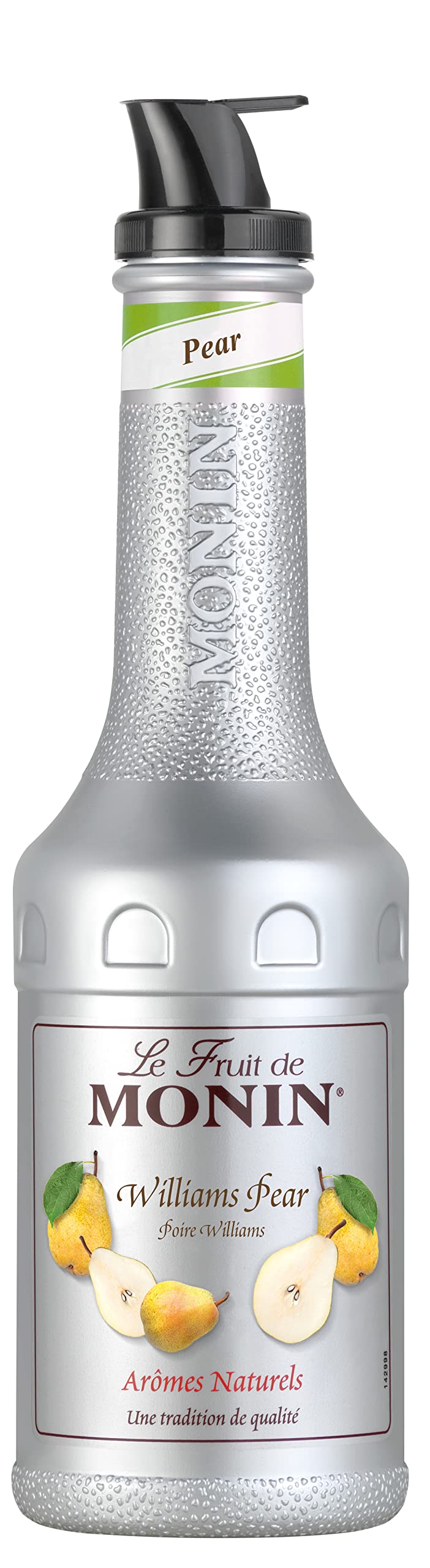 MONIN Pear Williams Fruit Mix Puree 1L for Cocktails, Smoothies and Mocktails. Vegan-Friendly, Allergen-Free, 100% Natural Flavours and Colourings.
