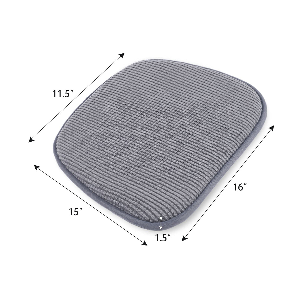 TANYOO Set of 4 Chair Cushion Memory Foam Pads Non Slip Honeycomb Pattern Square 15" x 16" Seat Cover Ultimate Comfort and Softness Cushions