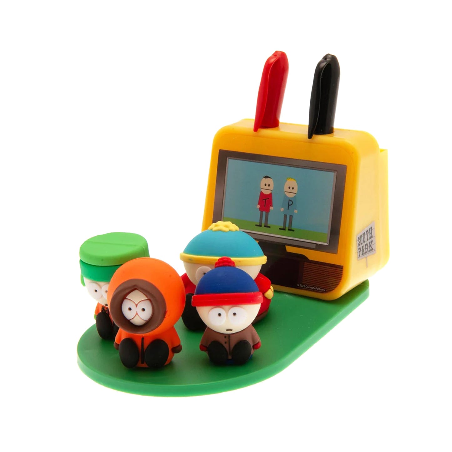Blue Sky Studios South Park Phone Stand Mini Figures Kenny Kyle Stan Eric, Novelty Desk Tech Accessories, Licensed South Park Merchandise, Fits Any