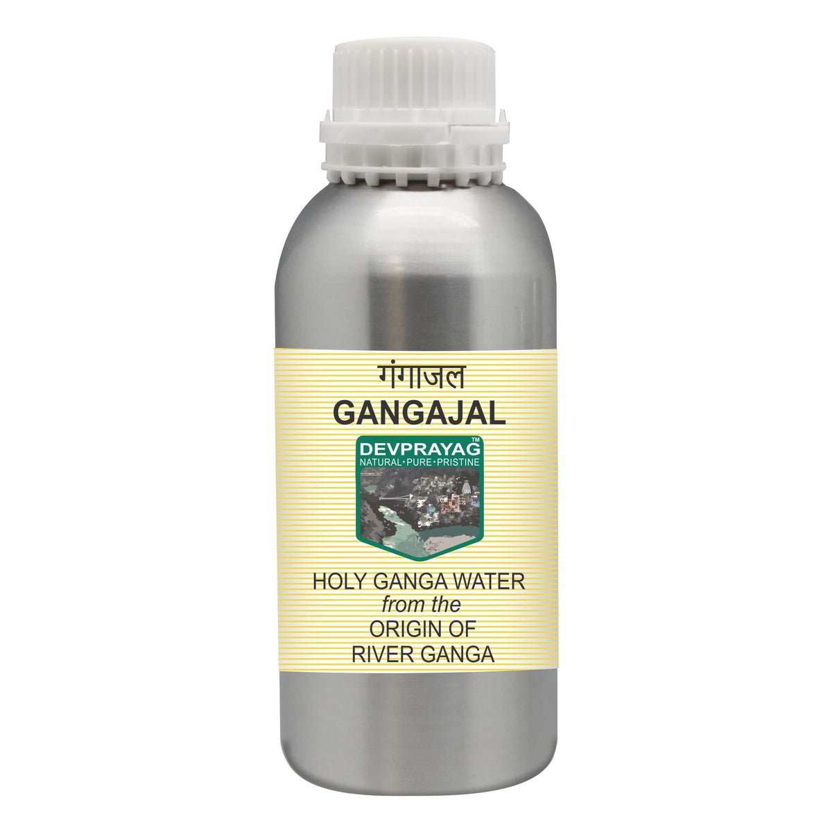 Devprayag Gangajal Holy Ganga Water from The Origin or Beginning of River Ganga at Devprayag in Aluminium Bottle 300ml (10 oz)