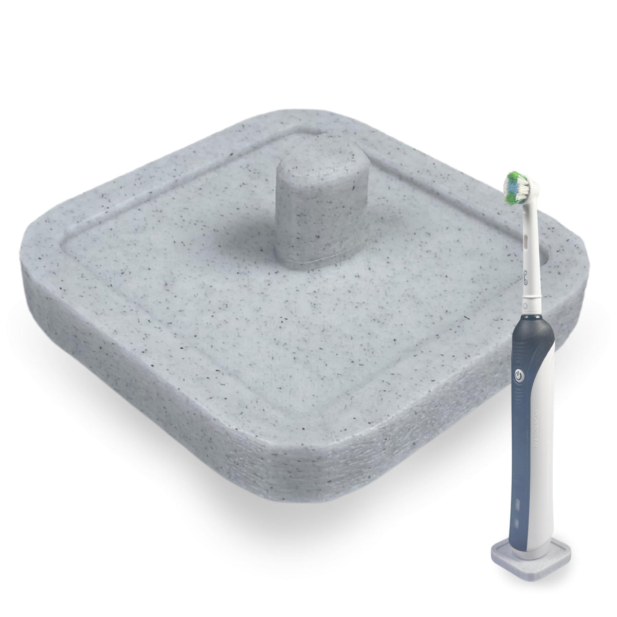 Electric Toothbrush Holder Stand Compatible with Oral-B – Single (Marble Blue mist, Single)